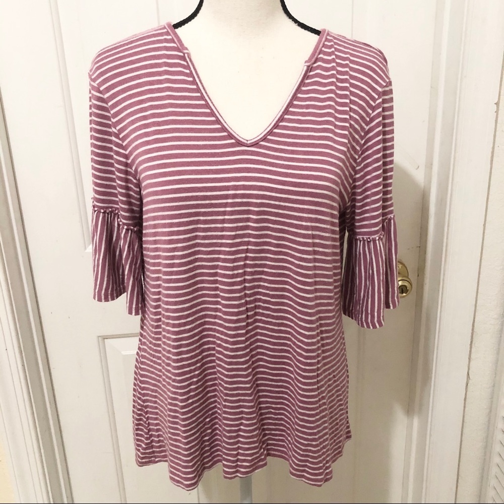 Coco’s Closet Red and White Striped Blouse